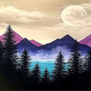 Diamond Art 5D DIY Craft Kit - Beaded Painting on Canvas - Mountains in Nature